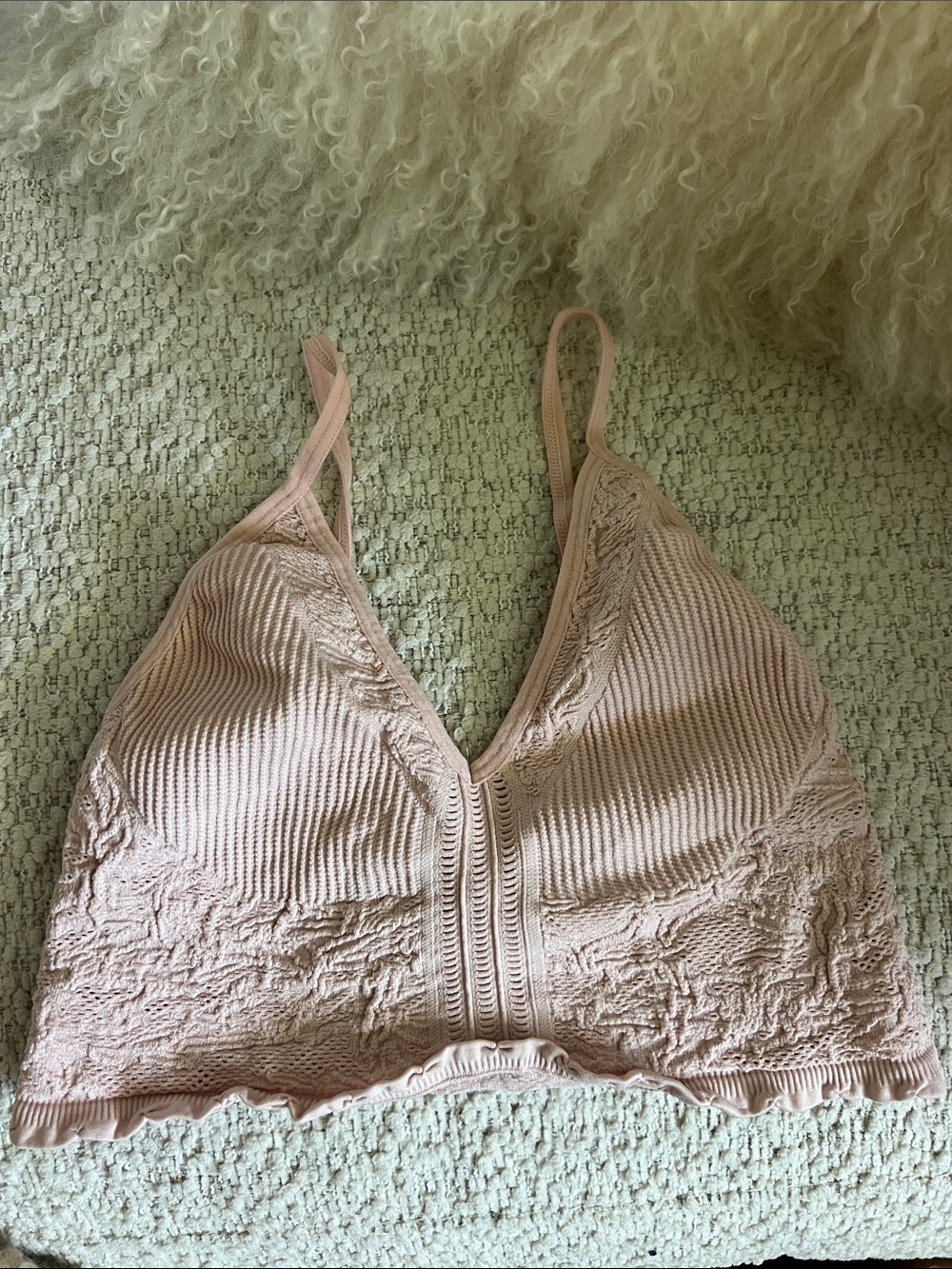 Intimately by Free People Soft Lace Bralette - Blush Pink